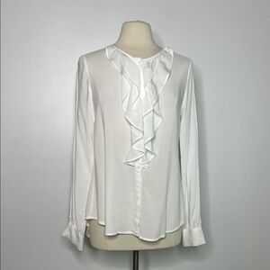 Sundance shirt ruffle front rayon button front top size XS